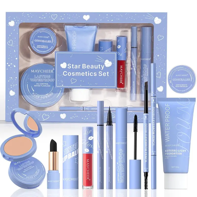 8-piece makeup gift set, Face makeup set, Cosmetic, multifunctional beauty kit, Make up sets, with a delicate texture, natural color, naturally conceals facial imperfections, easily creates a variety of makeup looks, suitable for daily wear, dates