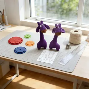 Mini Giraffe Patchwork Brooch Template with 4 tracing needles. DIY Giraffe Pattern Sewing Template, including transfer and auxiliary tracing functions