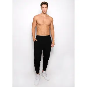 BLACK STRETCH KNIT JOGGER W/ CUFF PM-75013