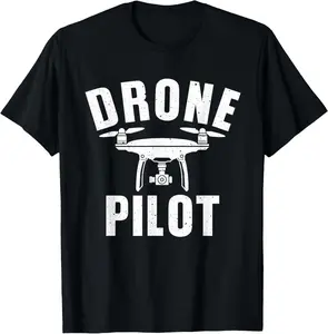 Casual Cotton shortsleeve tees Funny Drone Pilot Operator  T-Shirt