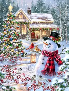 Cottage in the Snow Diamond Painting Kit