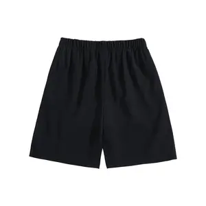 Men's Summer Casual Plain Elastane Shorts - Elastic Waistband with Drawstring, Lightweight, Breathable, Relaxed-Fit White Bottoms