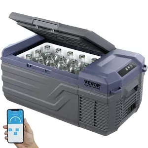 VEVOR Car Refrigerator, 12 Volt Car Refrigerator Fridge, 15 L Single Zone Portable Freezer, -4℉-68℉ Adjustable Range, 12/24V DC and 100-240V AC Compressor Cooler for Outdoor, Camping, RV