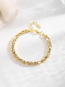 Fashion Hip Hop Byzantine Bracelet, Unisex 14k Gold Plated Cuban Chain, Simple Style Jewelry, Daily Wear, Holiday Gift, All Seasons, Unisex Appeal