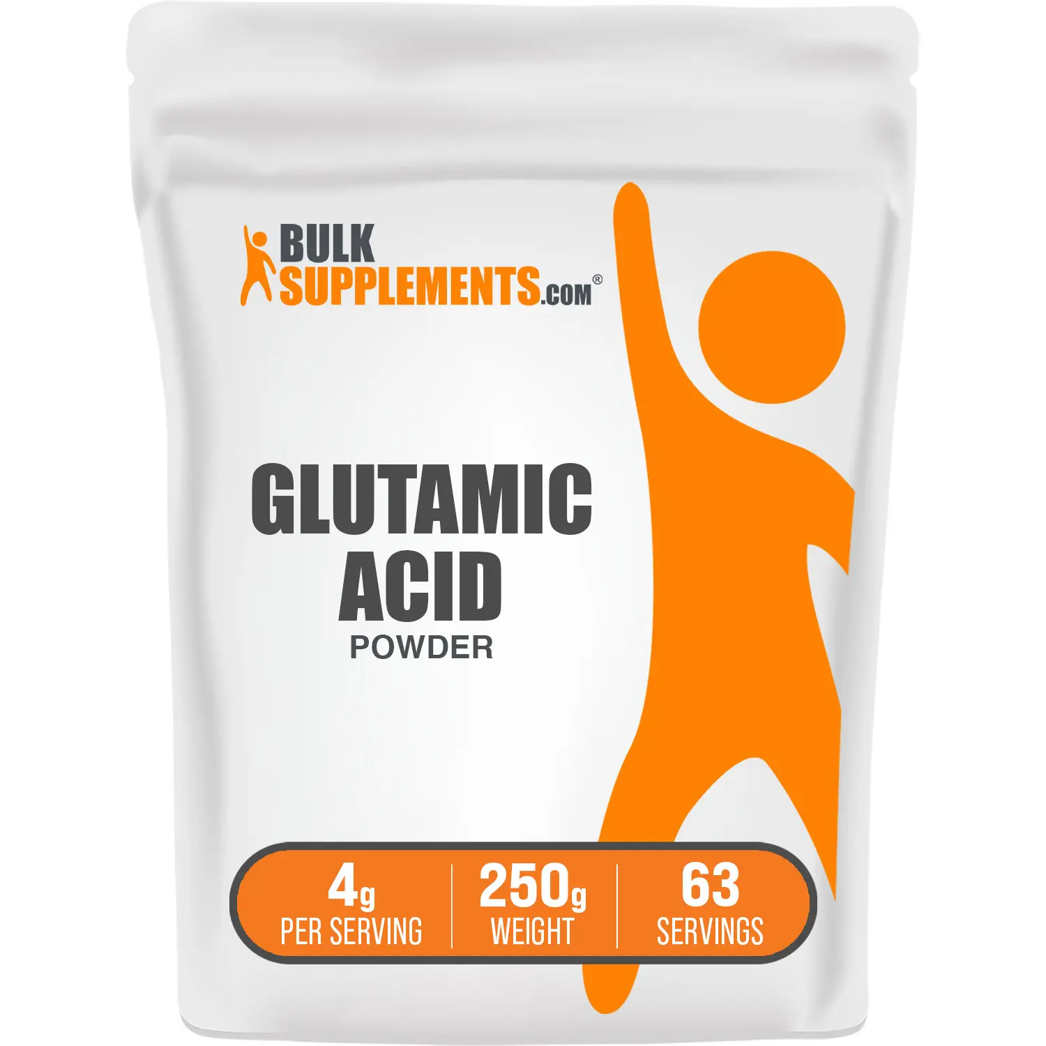 BulkSupplements L-Glutamic Acid Powder - Health & Wellness Supplements, Edible Amino Acid, Protein Support, 250g Container, 4g per Serving