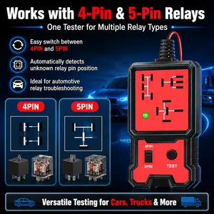 LED Indicator Light Car Battery Tester, Automotive Electronic Relay Testing Device, Universal 12V Relay Tester without Battery