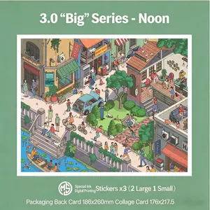 [High noon] 3D Scene Sticker  DIY Cute Cartoon Creative Stickers for Scrapbooking Making DIY Decorative Stickers for Crafting