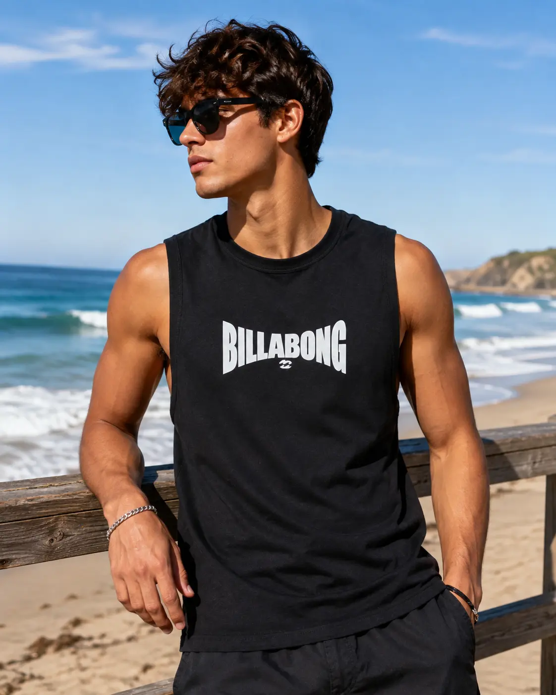 Vintage Billabong Tank Top, Retro Surf Graphic Muscle Shirt, Y2K Beach Tank, Sleeveless Summer Tee, Unisex Skate Streetwear Top 3