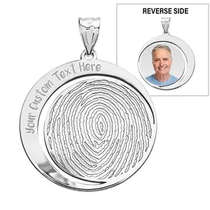 Custom Fingerprint Round Pendant