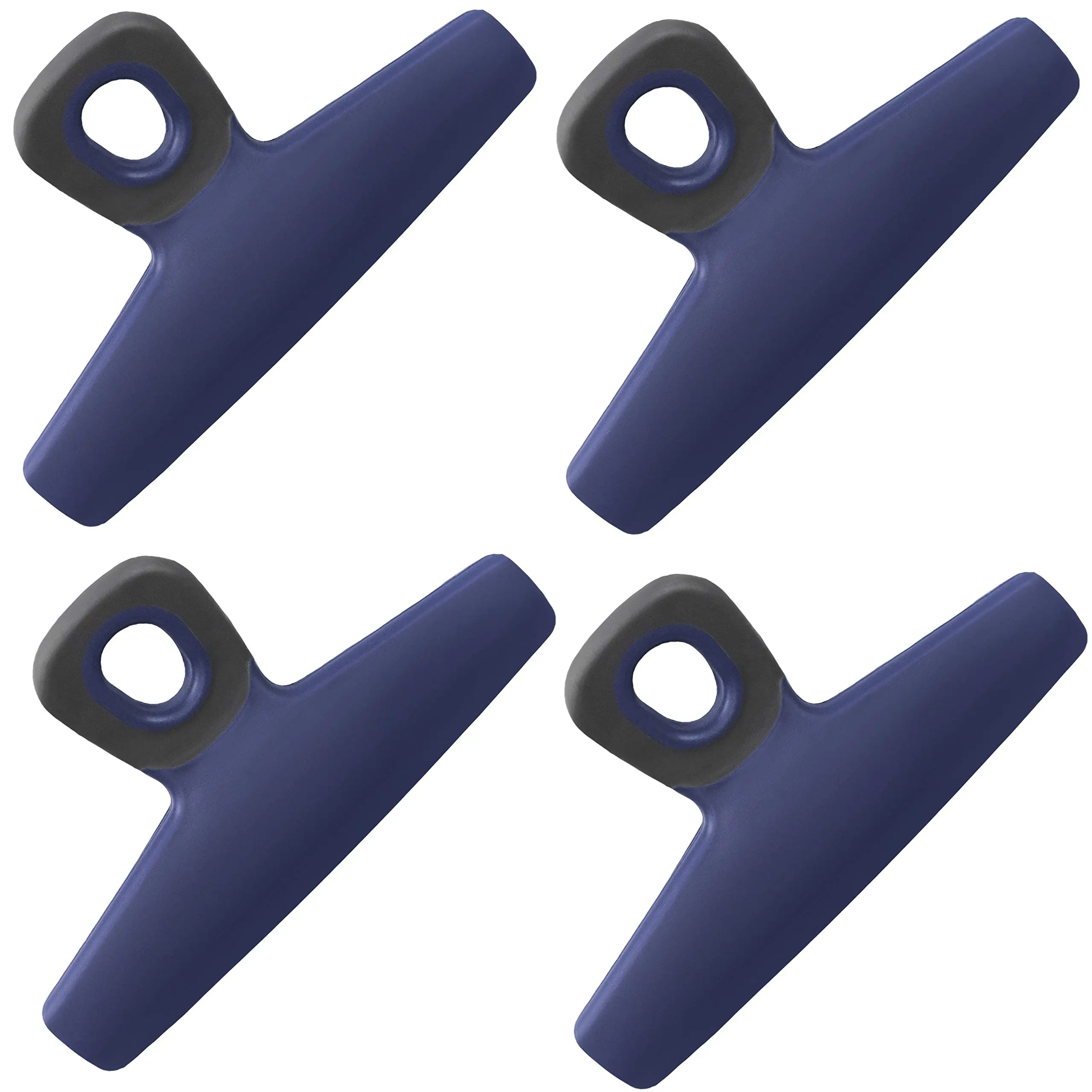 COOK WITH COLOR Food Clips - Wide Heavy Duty Chip Clips, Large Bag Clips for Food Storage with Air Tight Seal Grip, Pack of 4, Blue