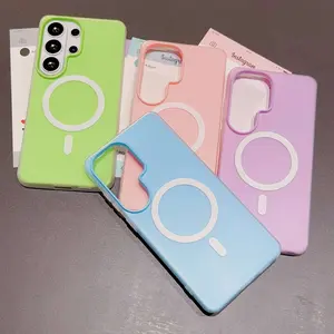 2-in-1 Magnetic Gel Case Phone Case for Samsung S26/S25/S24/S23/S22/Ultra/Plus/Fe&A56/A55/A54/A36/A26/A25/A17/A16/A15. Liquid silicone, soft touch, full shockproof protection, comfortable grip, translucent dopamine colors, sweatproof & anti-slip GDCX-DK