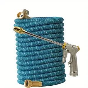 Retractable Magic Garden Hose - With High-Pressure Nozzle - Durable Rubber - 3-4inch US Standard Connector - Available in Various Lengths for Lawn Watering and Cleaning