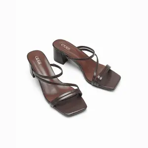 Cider STRAP SQUARE TOE  CHUNKY HEEL SANDALS