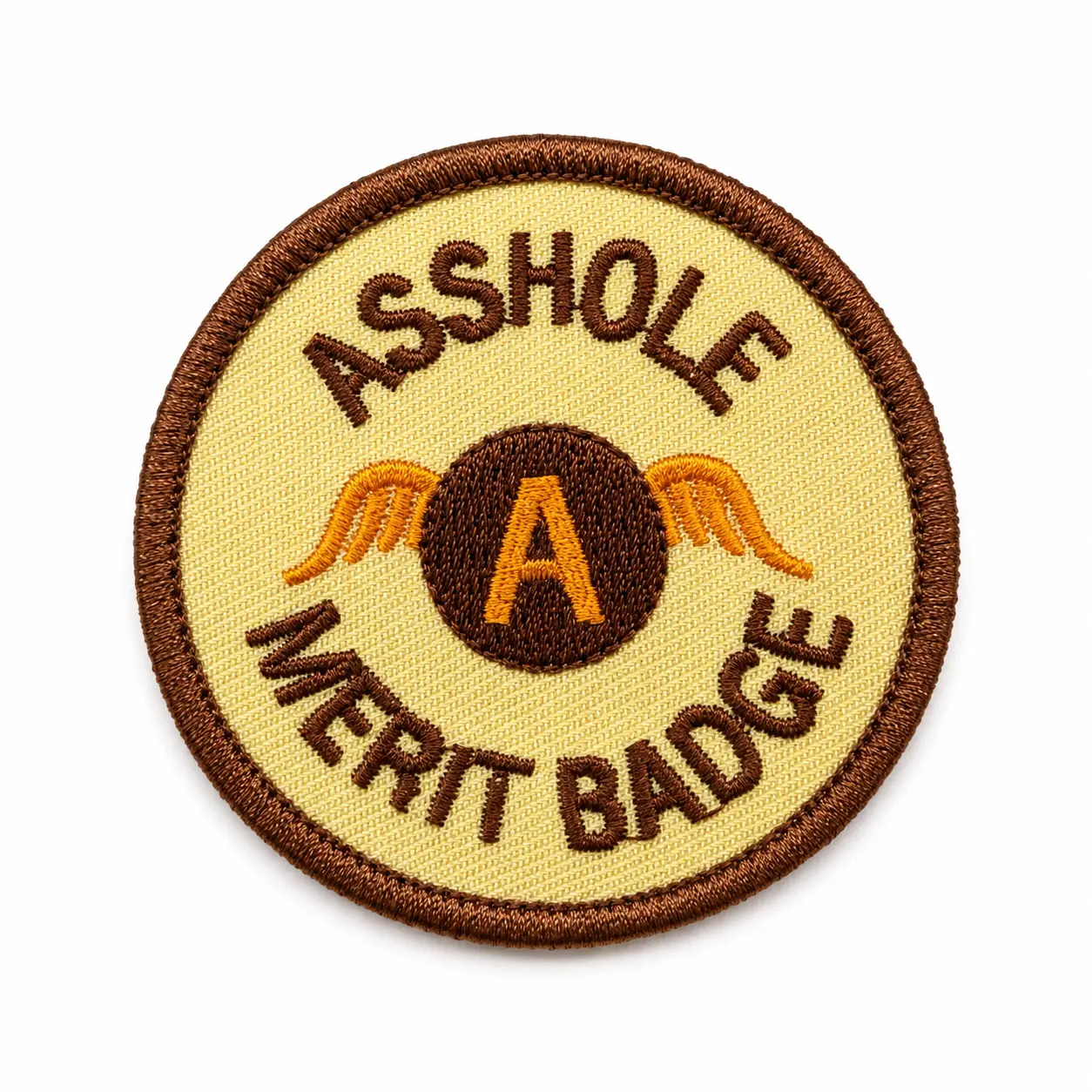 A**hole Adult Merit Badge – 2.25" Embroidered Iron-On Patch | Funny Adult Gag Gift
