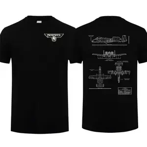 Fairchild A-10 Thunderbolt II Warthog Blueprint T-Shirt/Sweatshirt/Hoodie, Tactical Airplane Design for Aviation Fans Full Colour, 100% Cotton Unisex Tee Made in USA Gift Idea Fan Men Top.