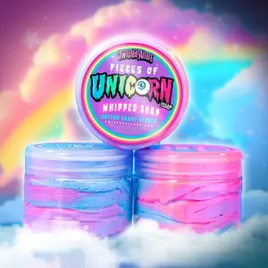 Pieces of unicorn whipped soap (Cotton Candy Clouds)
