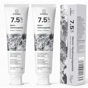 DrWhiten Nano Hydroxyapatite Toothpaste 7.5%25 nHAP, 4.23 oz – Enamel-Strengthening • Fluoride-Free • Natural Peppermint • Ideal for Sensitive Teeth