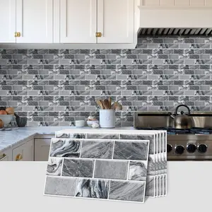 6 Piece Self-Adhesive Decorative Stickers, Colorful Wall Decals for Kitchen & Living Room Renovation, Easy Peel off Tiles Stickers