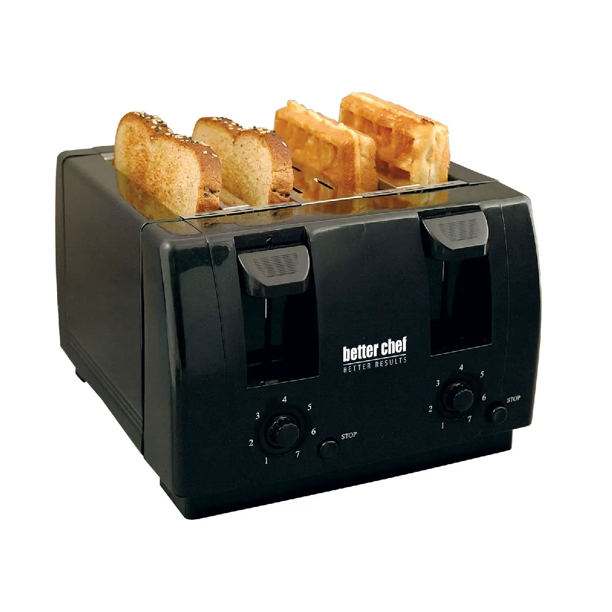 Better Chef 4 Slice Dual-Control Black Toaster