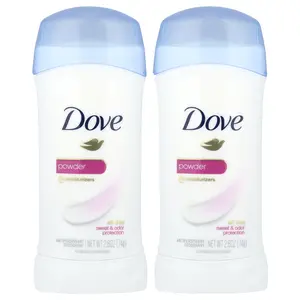 Dove Antiperspirant Deodorant, Powder, 2 Pack, 2.6 oz (74 g) Each