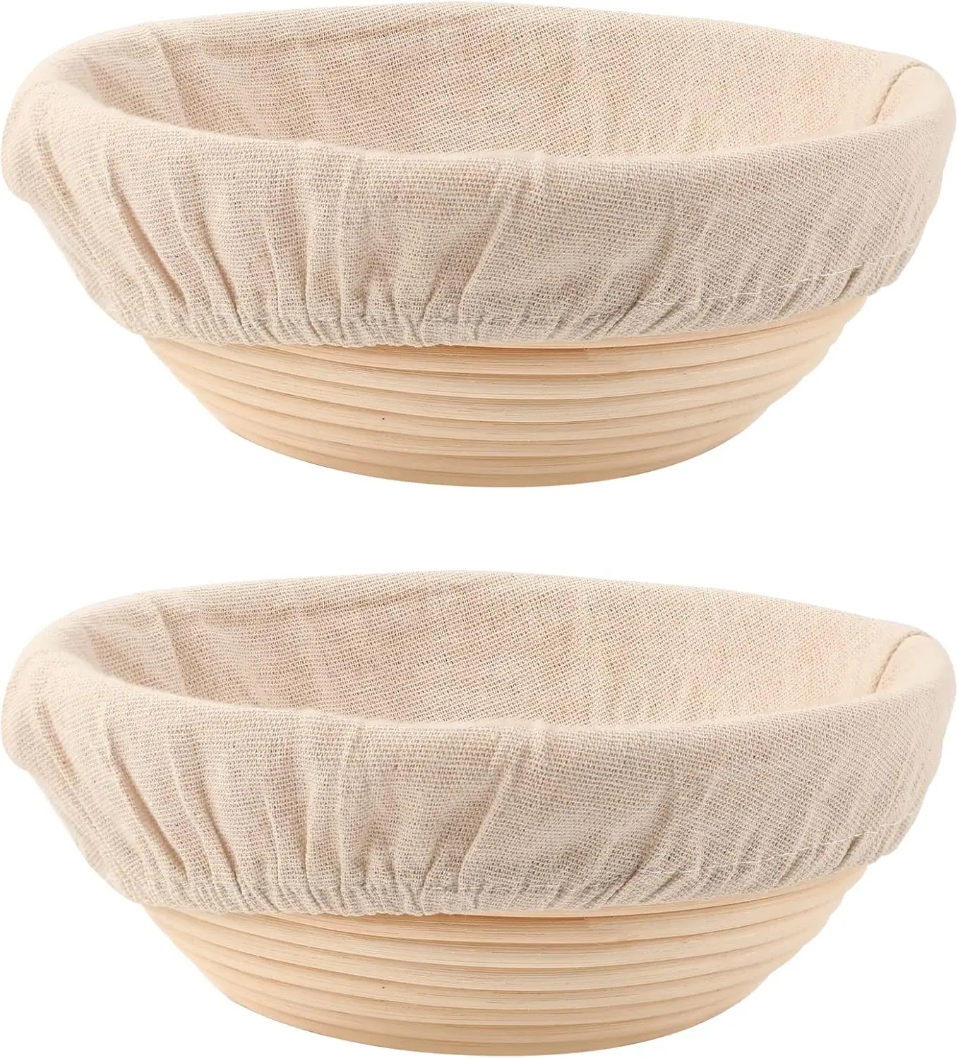 Bread Proofing Baskets Set of 2 8.5 inch Round Dough Proofing Bowls w/Liners  for Home Sourdough Bakers Baking