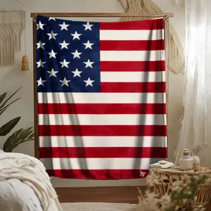 American Flag Flannel 280GSM Fleece Blanket - USA Stock, 3-7 Day Delivery - Cozy Couch Memorial Home Decor Gift