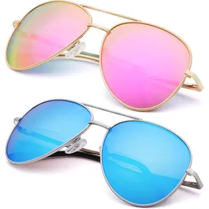 2 Pack Bifocal Reading Sunglasses for Women and Men UV400 Protection Classic Aviator Sun Readers 1.5