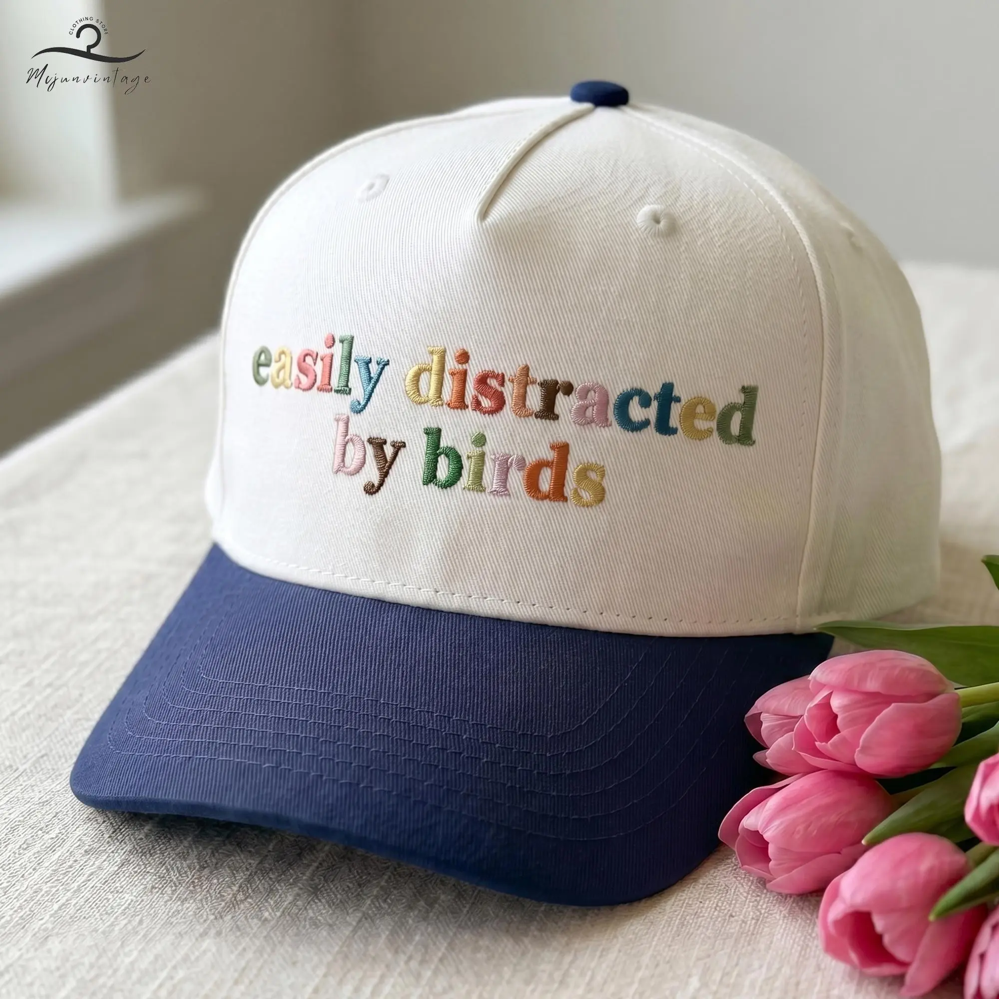 Easily Distracted By Birds Embroidered Hat Bird Lover Cap Birdwatcher Hat Ornithology Gift Nature Embroidered Hat unisex Hat Ideal Gift