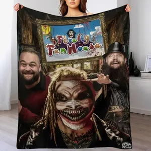 The Blanket with Retro Bray Wrestler Wyatt Theme Print Is Soft Comfortable and Durable Perfect for Home and A Gift for Wrestling Fans  It is an excellent gift for children, family and friends
