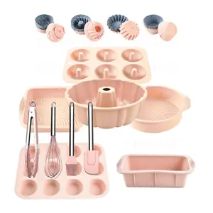 Silicone Kitchen Baking Set, 34pcs/set Baking Supplies Including Baking Tools Set Including Baking Mold & Tray & Cupcake Liner & Tool, Baking Set for Home Cake Shop Use