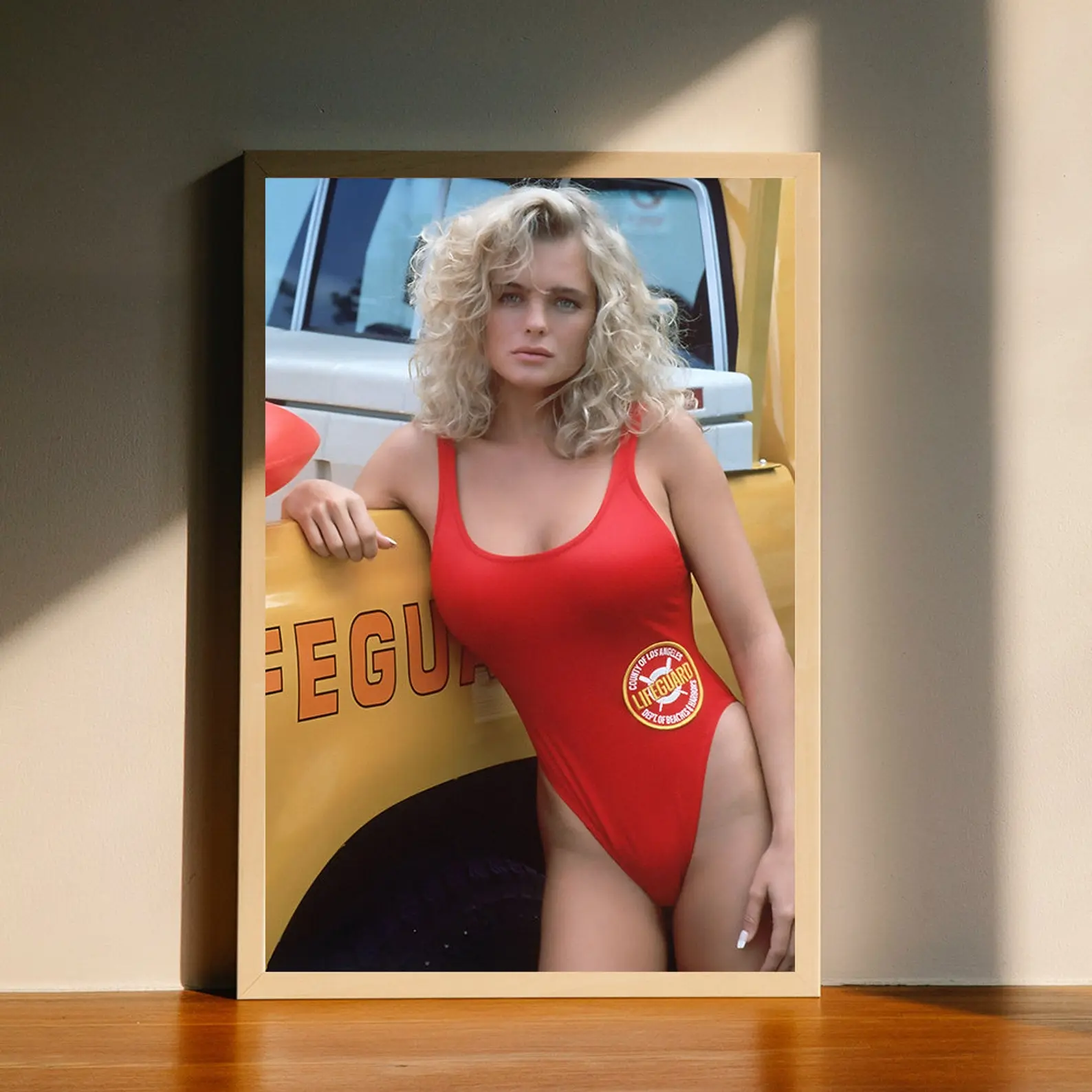 [UNFRAMED POSTER] Erika Eleniak Baywatch Shauni McClain Canvas Poster, Wall Art Decor, Home Decor, No Frame