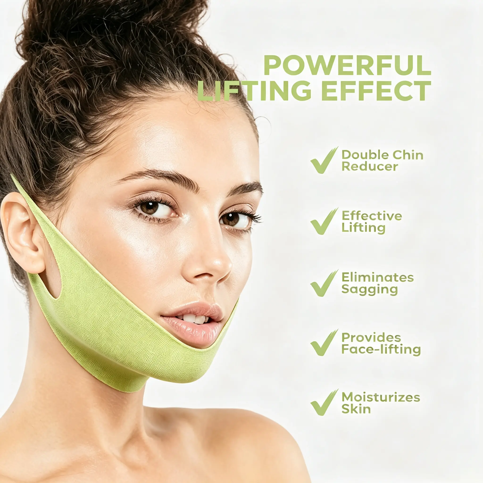 V-Lifting Mewing Mask, 4 Pcs Chin Lift Masks per Box, Reduces Puffiness, Tightens Pores, Repairs Skin, Double Chin Strap , Hydrating Brightening Tightening Mask