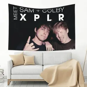 Stylish Sam & Colby Flag Wall Art Hanging,For Decorate Clubs Concerts Bars University Dormitories Living Rooms Bedrooms Decor Tapestry
