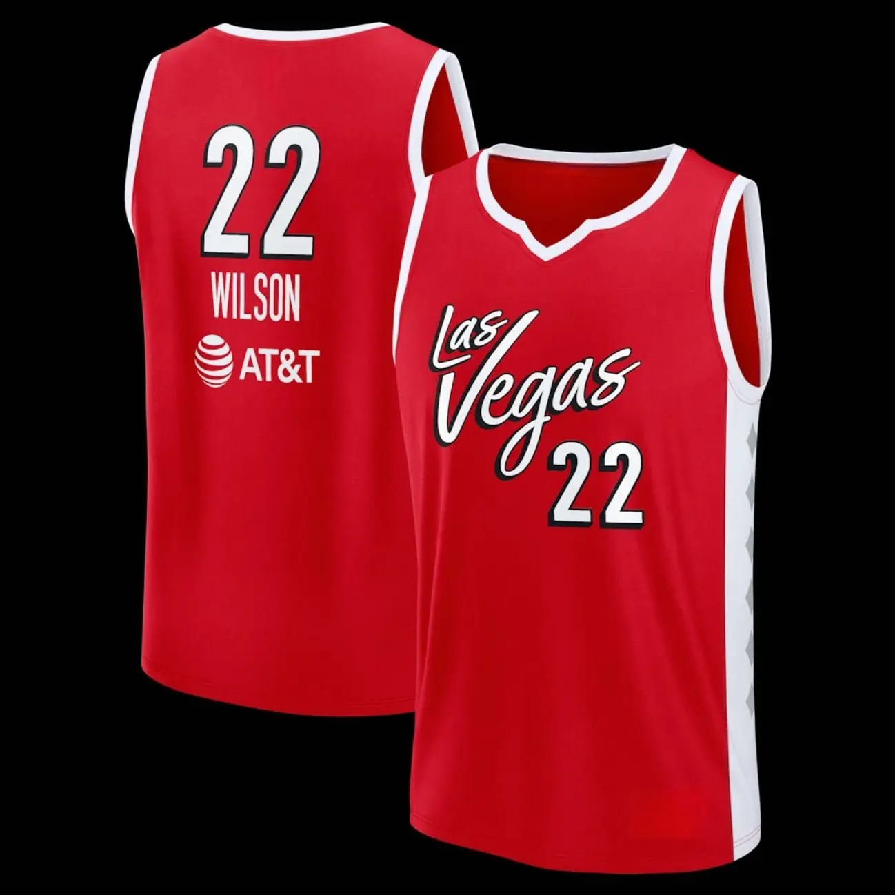 Unisex Football #22 Wilson Las Vegas Team Fast Break Replica Jersey - Rebel Edition - Red