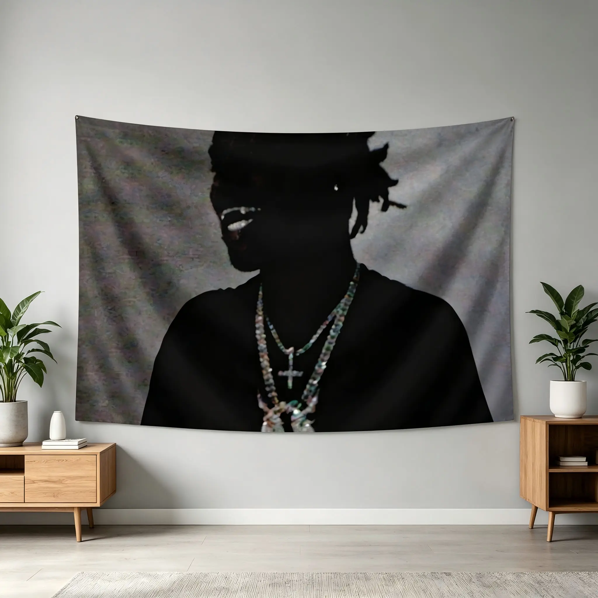 Ken Carson American Rapper Hip Hop Music Decorative Linen-Cotton Light Tapestry - Home Decor Banner with Brass Grommets for Man Cave Room Decor tiktokshopbacktoschool