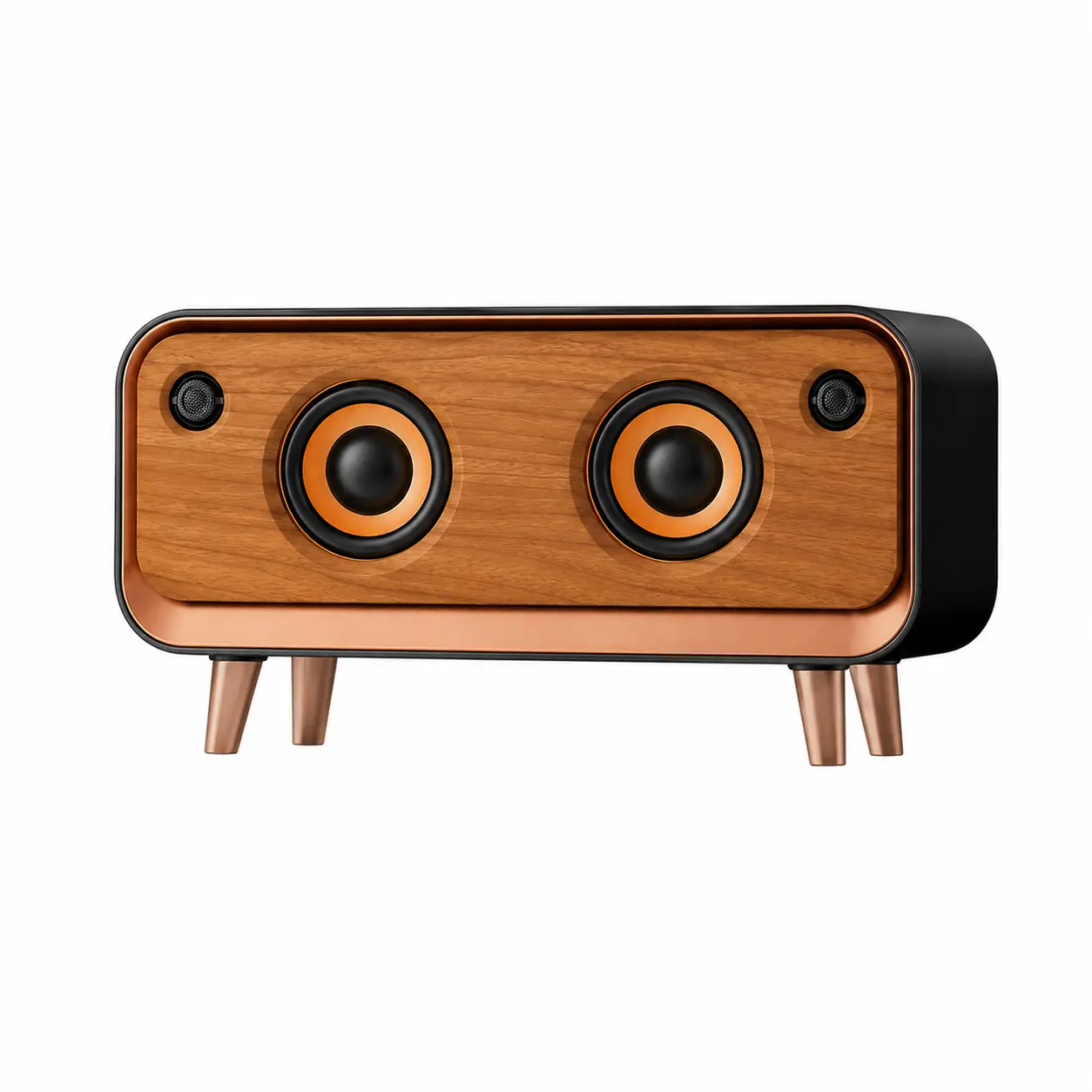 COHYAN B171 Wooden Retro Eagle Eye Speaker with Ambient Lighting Retro Bluetooth Speaker, Vintage Wooden Wireless Stereo Speaker with HiFi Deep Bass, Portable Home Audio, Aesthetic Desk Decor, Perfect Gift for Music Lovers