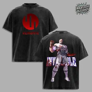 InkVerse "Conquest Viltrumite Was Here"  Invincible War Comic Graphic Tee, Invincible MCU Animated Series T Shirt, Superhero Punch Comic Design, Oversized Streetwear Unisex Tee, Vintage Bloody Comic Style, Gift for Invincible Fan, Adult Animation Merch