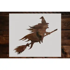 Witch on a Broom Stencil - Art and Wall Stencil