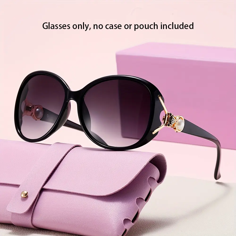 1 Pair of Women's Fashion Elegant Pearl Fox Head Decorative Eyeglasses, Vintage Model with Purple Eyeglasses Case, suitable for vacation and holiday gift, both decorative and eye protection, lightweight and comfortable to wear.