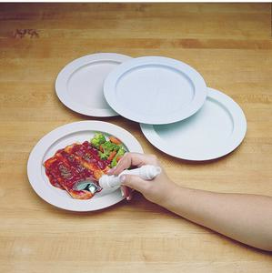 212 MAIN 9 in. Plastic Sandstone Inner Lip Plate - Home Cutlery Tableware, Salad Serving Plates, Outdoor Hiking Kitchen Accessory