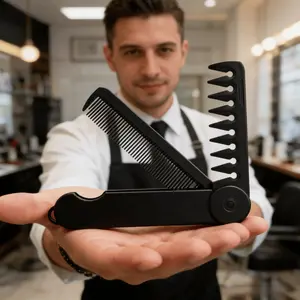 Men's Multifunctional Folding Comb, Oil Head Comb, Wide Tooth Texture Styling Comb, Portable Travel Foldable Comb, Fine-Tooth Comb, Hair Comb