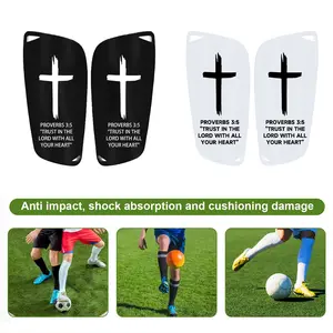 Bible Cross Leg Guards, High Elastic Buffer Material, Shock Absorption, Full Protection, Ergonomic Design, No Rubbing, Ideal for Soccer