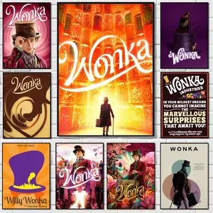 W-wonkaS New Moive Poster Sticky Waterproof Wall Art High Quality Print Aesthetic Home Living Bedroom Decor Trendy Room Decoration Easy-To-Apply Gift Durable Multiple Sizes, High Definition, Easy to Apply & Clean