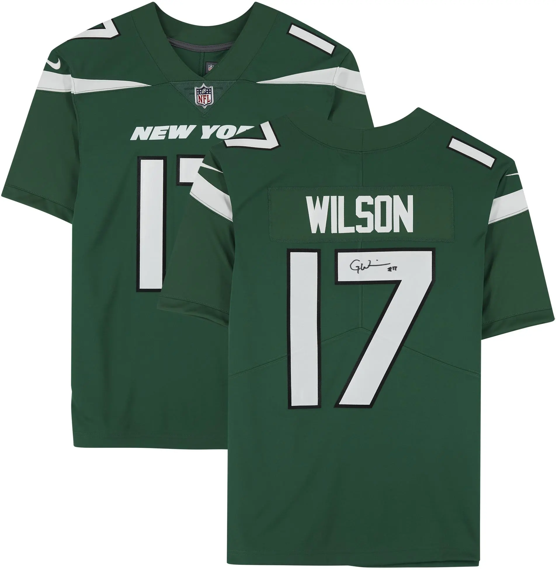 Garrett Wilson New York Jets Autographed Green Nike Limited Jersey - Fanatics Authentic Certified - NHL Memorabilia