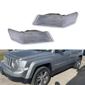2pcs Clear Front Parking Light Turn Signal Directional Lamps For 2007 2008 2009 2010 2011 2012 2013 2014 2015 2016 2017 Jeep Patriot,Replace OEM 68004180AC, 68004181AC