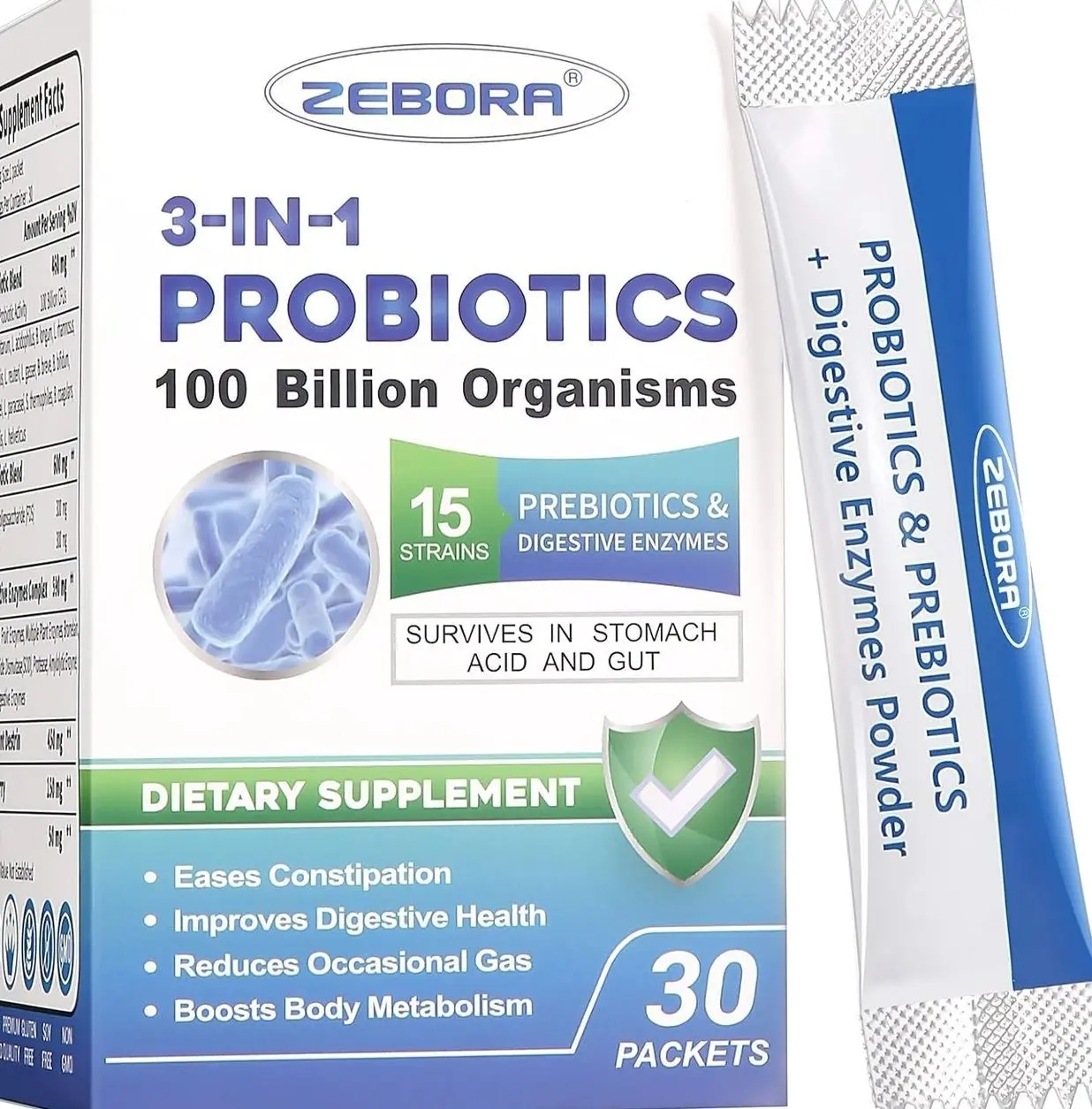 Probiotics for Women & Men - 100 Billion Plus Digestive Enzymes & Prebiotics, Highest Potency 3-in-1 Complete Probiotics for Digestive Health, Immune Support