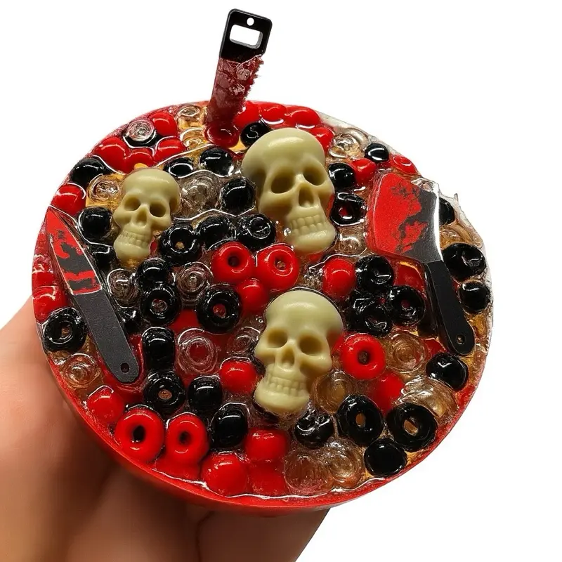 RIP Picky Pad - Remeltable Jelly Horror Themed Sensory Relief Pad for ADHD Anxiety Skin Picking & Nervous Energy Management with Skulls