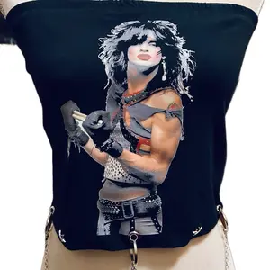 Custom Made Tube Top with Tommy Lee in Front and Chain on Bottom Design Looks That Kill Style size small but can inbox me if need different size