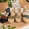 Mireya Handcrafted Jute Sandals 6 cm Height Lightweight Comfortable Elegant Regular Foot Decor Shoe Footwear flip flops