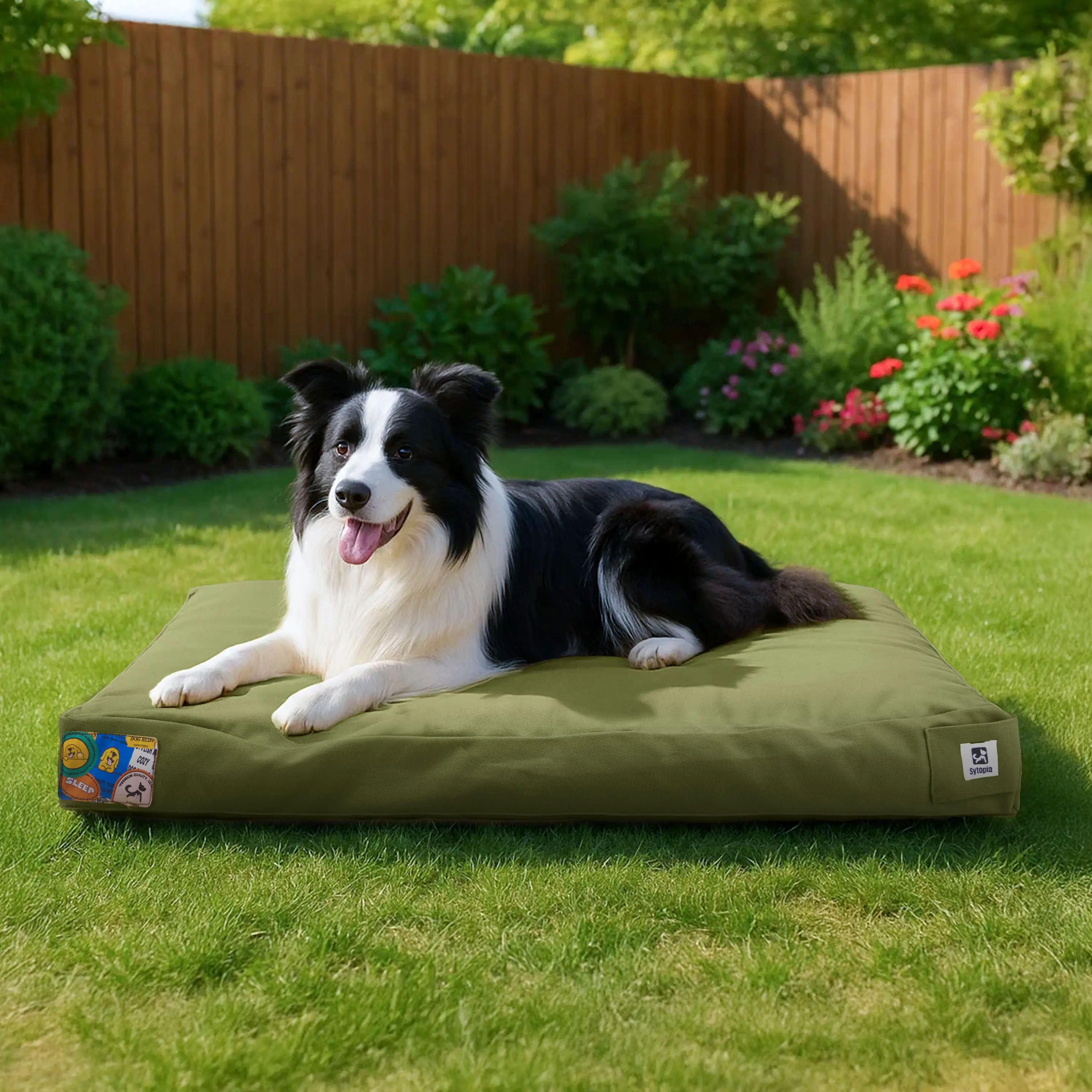 Sytopia Canvas Extra Large Dog Bed - Waterproof, Durable, Zippered Detachable Washable Cover, Cloud-Like Joint Support, Cooling Classic Contemporary Patio Pet Mat for Home